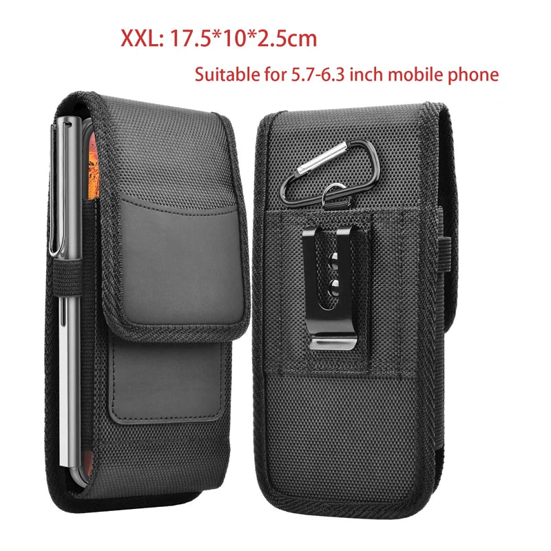 Phone Holster Case with Belt Clip Nylon Carrying Pouch Cover Portable Wallet Card Waist Bag for iPhone 13 12 Samsung Galaxy S22