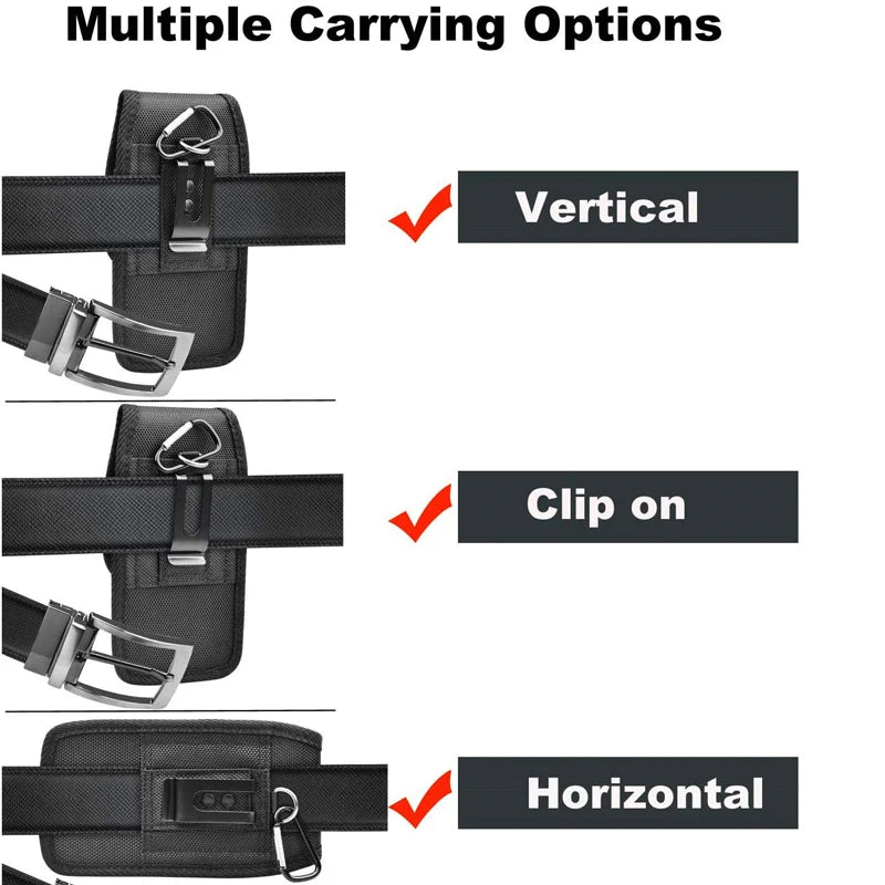 Phone Holster Case with Belt Clip Nylon Carrying Pouch Cover Portable Wallet Card Waist Bag for iPhone 13 12 Samsung Galaxy S22
