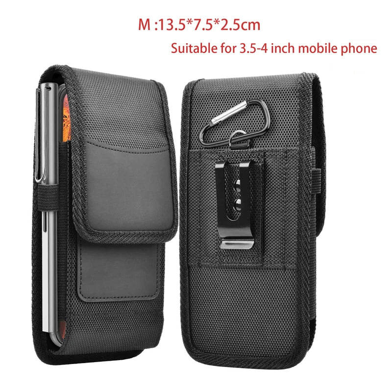 Phone Holster Case with Belt Clip Nylon Carrying Pouch Cover Portable Wallet Card Waist Bag for iPhone 13 12 Samsung Galaxy S22