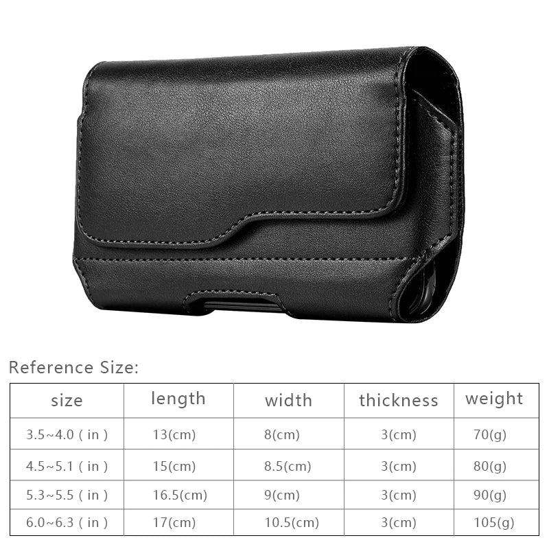 Universal Phone Pouch Case Mobile Phone Waist Bag Belt Clip Holster Leather Cover Case For iPhone Samsung Xiaomi Huawei Nokia LG