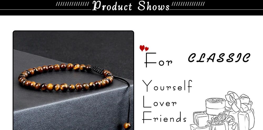 Adjustable Chakra Beads Bracelet – Natural Stone Jewelry for Men & Women