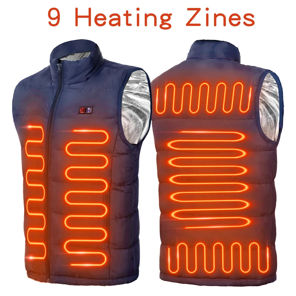 9-Zone Electric Heated Jacket – Graphene Heating for Men & Women