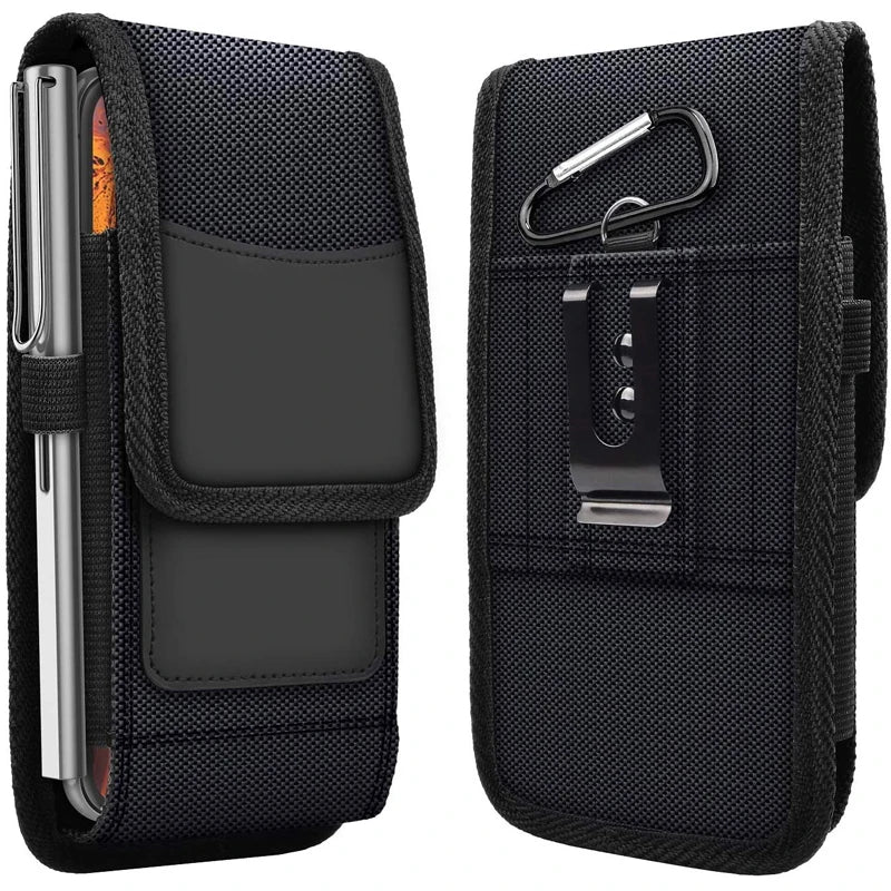 Phone Holster Case with Belt Clip Nylon Carrying Pouch Cover Portable Wallet Card Waist Bag for iPhone 13 12 Samsung Galaxy S22