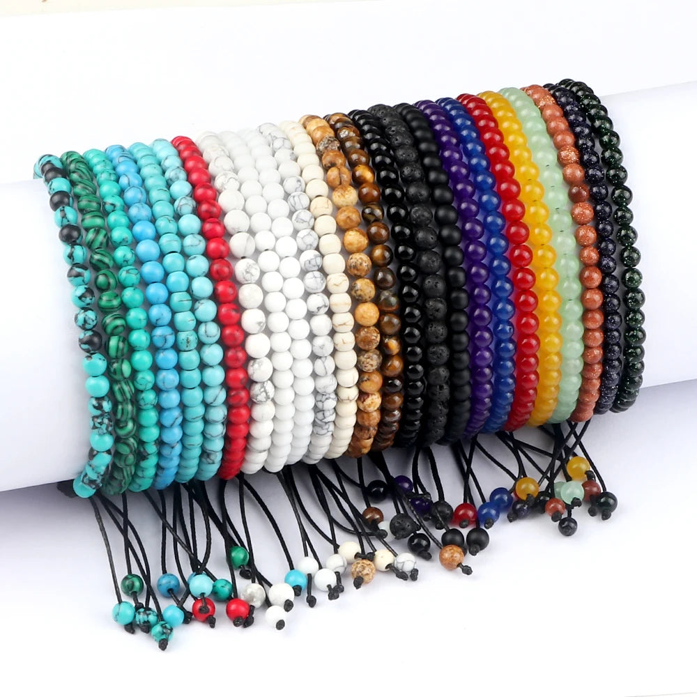 Adjustable Chakra Beads Bracelet – Natural Stone Jewelry for Men & Women