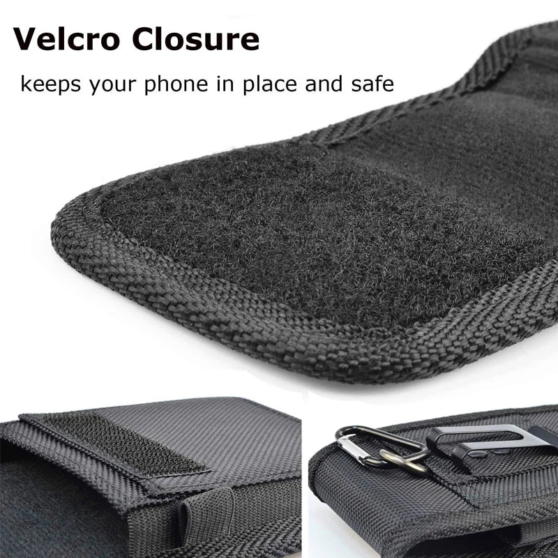 Phone Holster Case with Belt Clip Nylon Carrying Pouch Cover Portable Wallet Card Waist Bag for iPhone 13 12 Samsung Galaxy S22