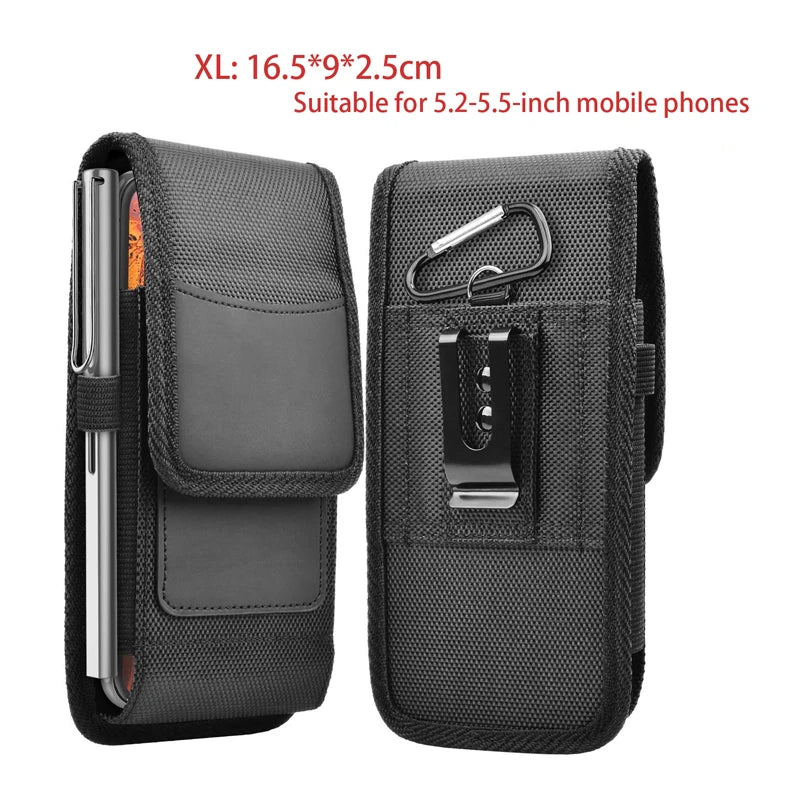 Phone Holster Case with Belt Clip Nylon Carrying Pouch Cover Portable Wallet Card Waist Bag for iPhone 13 12 Samsung Galaxy S22