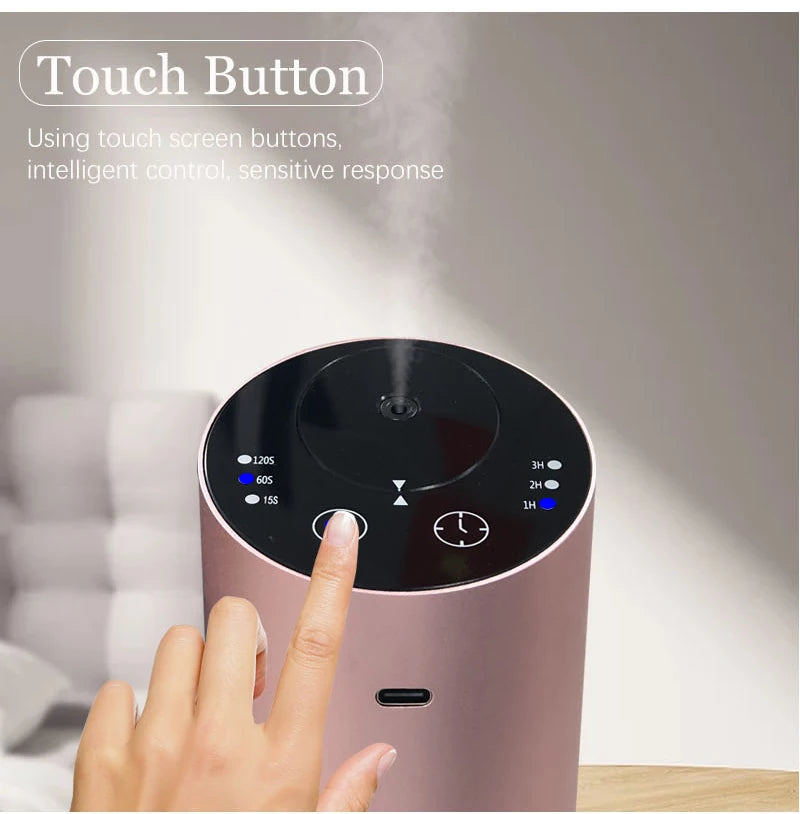 Wireless Car Aroma Diffuser with 20ml Empty Essential Oil Bottle Rechargeable Fragrance Diffuser for Bedroom