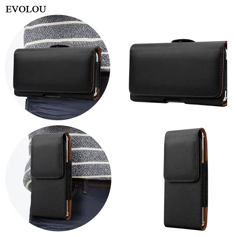 Universal Leather Belt Clip Pouch For iphone 15 Pro Max 14 Plus Waist Bag Magnetic Vertical Phone Case For iphone 13 12 11 XR XS