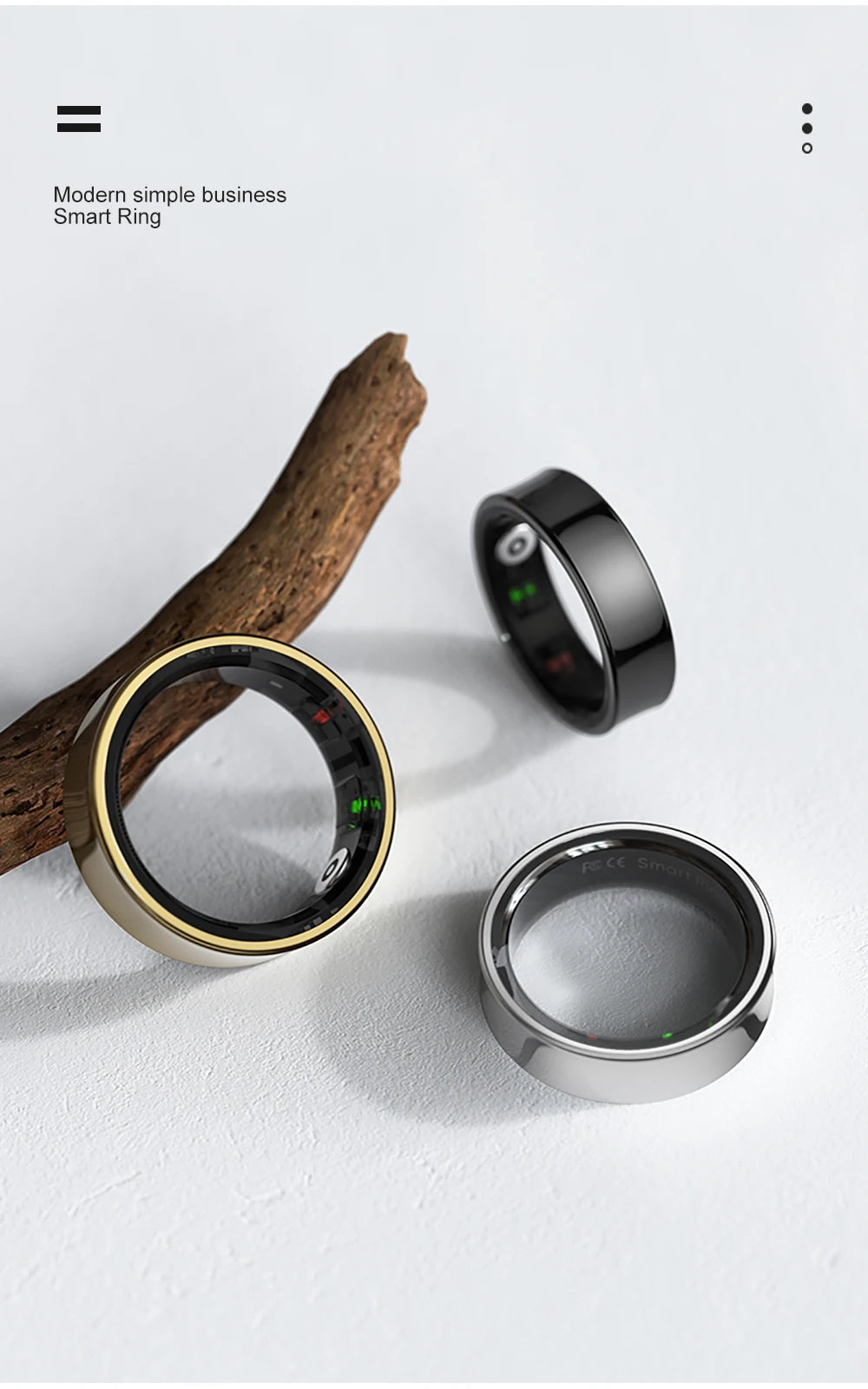2024 COLMI R09 Smart Ring Men Women with Charging Case, Body Temperature Health and Sleep Monitor For Xiaomi Samsung Phone