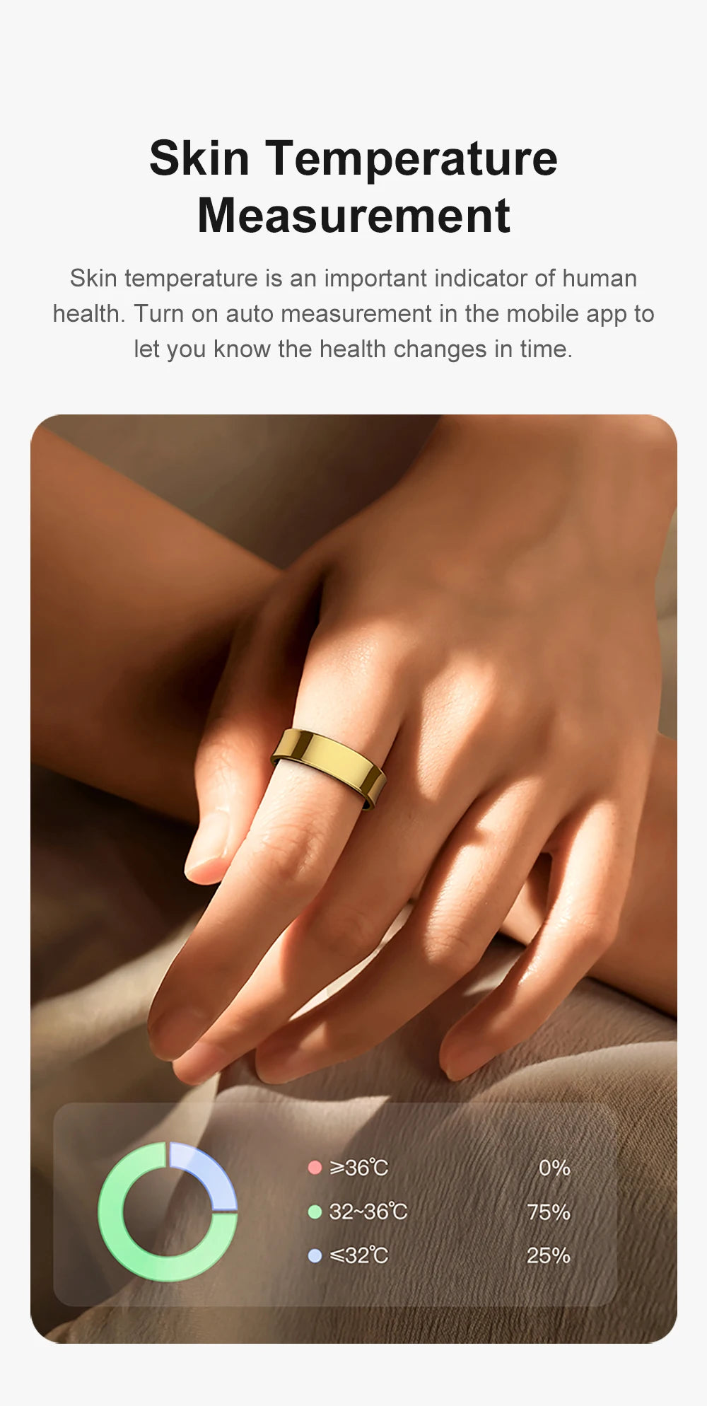 Smart Ring Men Women with Charging Case,