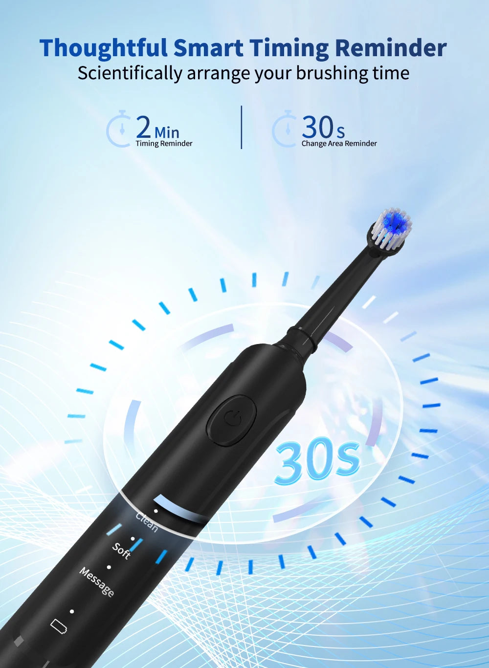 Sonic Electric Tooth Brush With 4 Extra Replacement Heads
