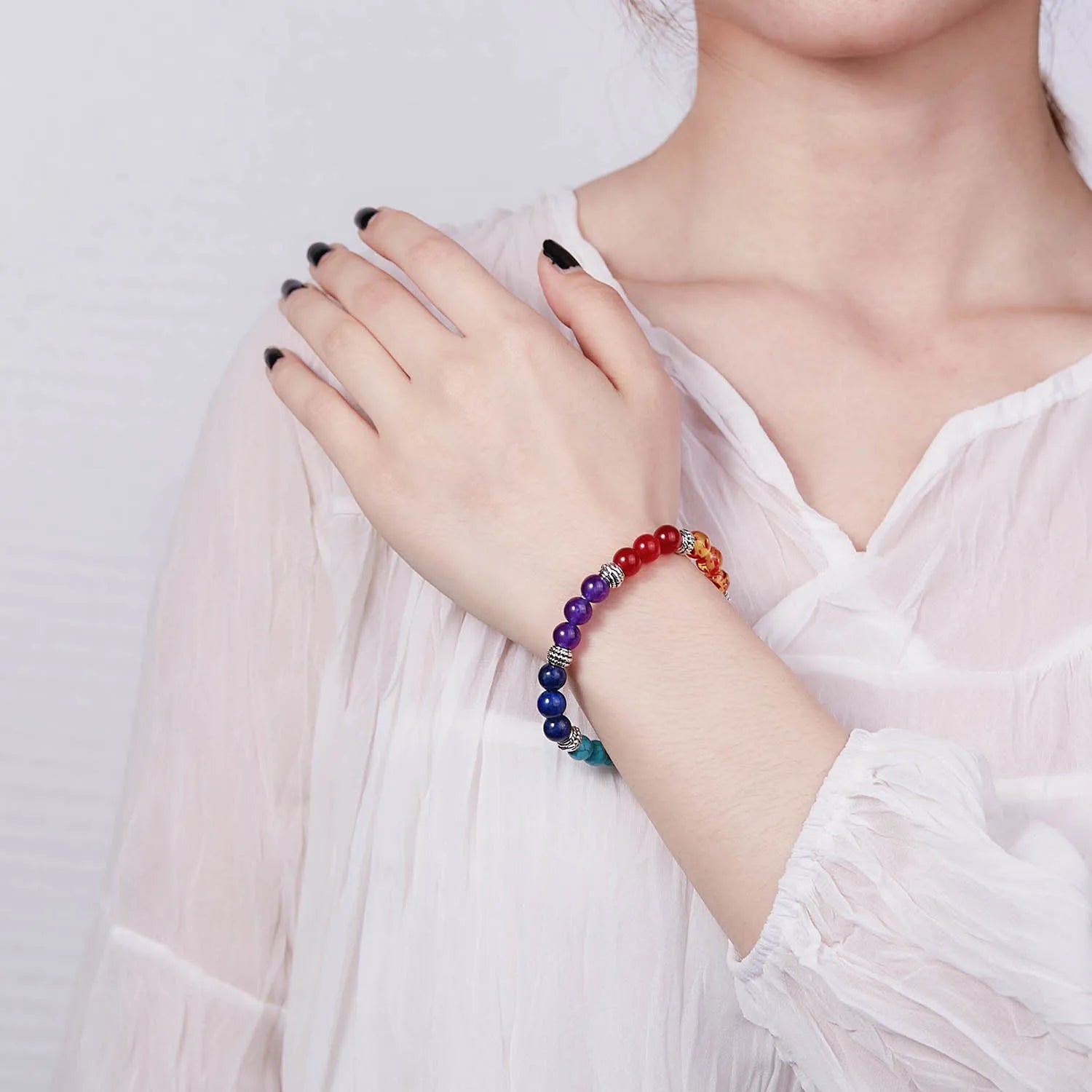 Chakra Reiki Healing Stone Bracelet For Women & Men