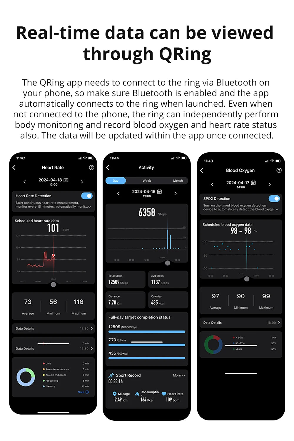 Smart Ring Men Women, Health Monitor