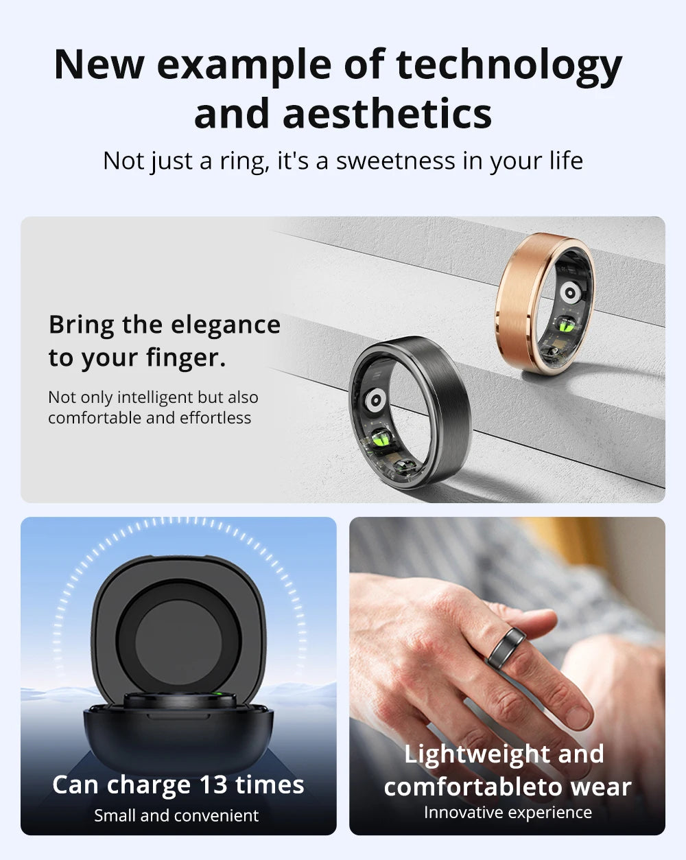 Smart Ring Men Women, Health Monitor