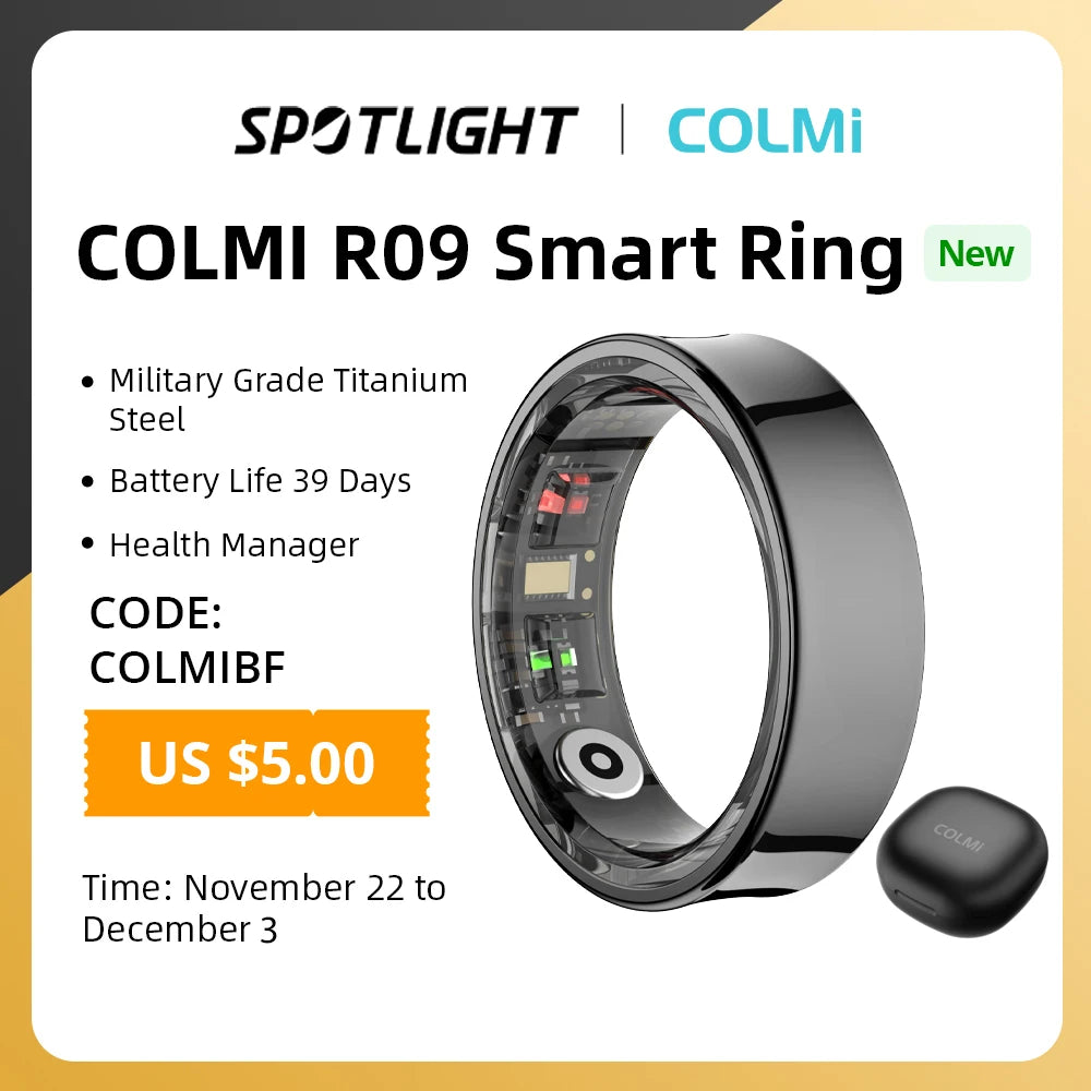 Smart Ring Men Women with Charging Case,