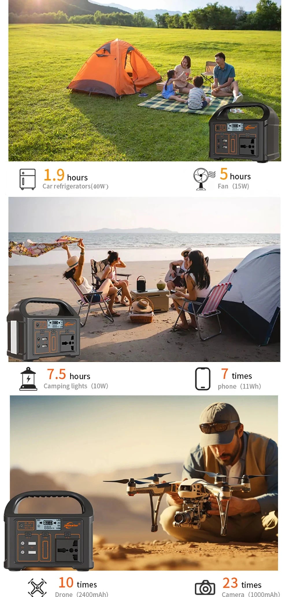 100W 24000mAh Portable Power Station 220V/110V Power Bank 76.8Wh Solar Power Generator LiFePO4 Outdoor Energy For Camping Travel