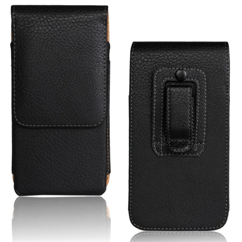 Universal Leather Belt Clip Pouch For iphone 15 Pro Max 14 Plus Waist Bag Magnetic Vertical Phone Case For iphone 13 12 11 XR XS
