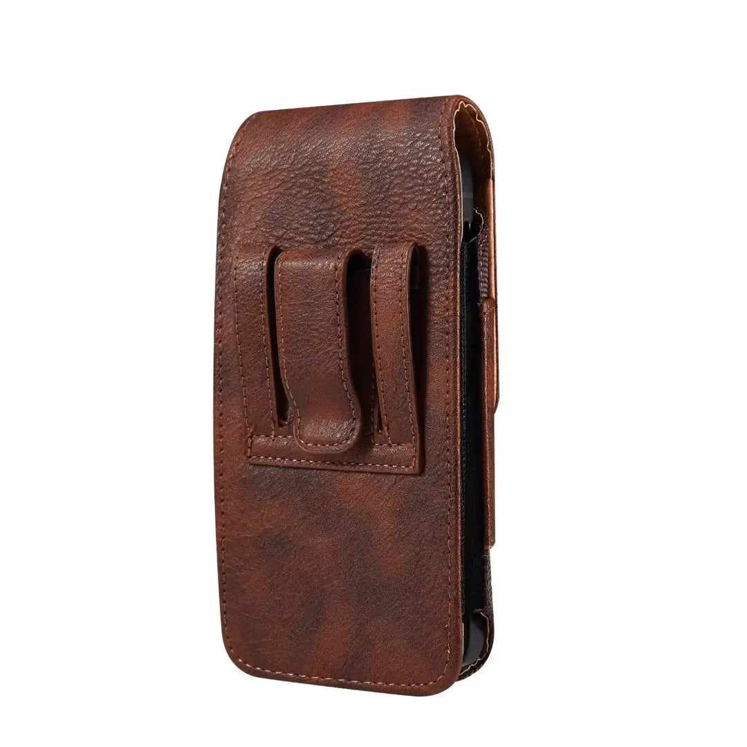 New Oxford Cloth Waist Leather Belt Clip Holster Case Phone Pouch Bag with Cowhide Pattern for 5.2-7.0" iPhone,Samsung,Cellphone