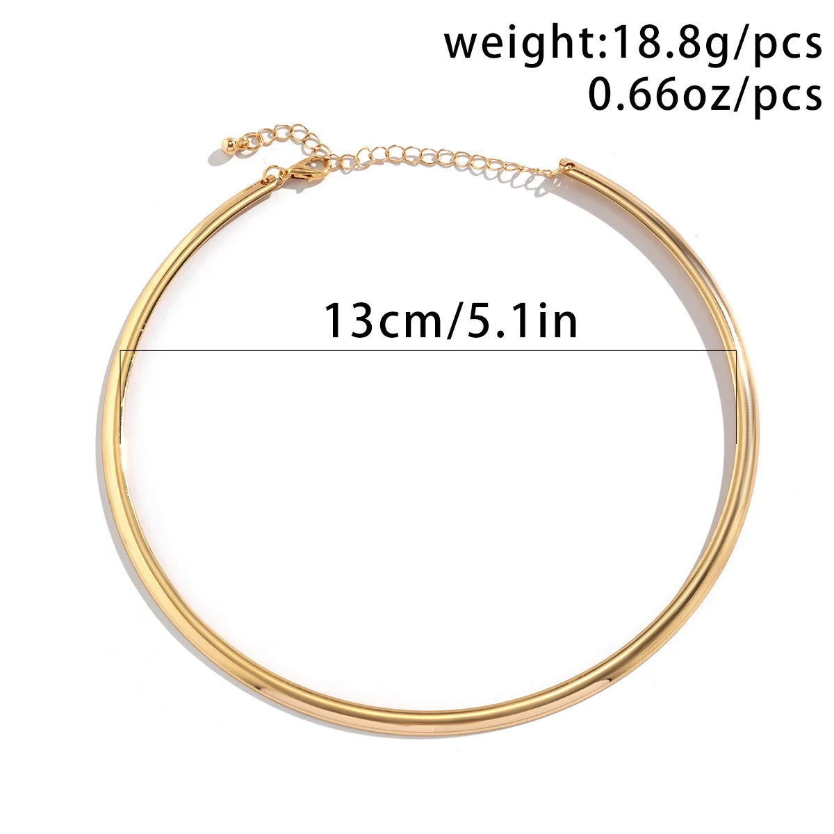 Elegant Simple Chunky Circle Torques Necklace for Women Trendy Choker Collar Fashion Jewelry on the Neck Accessories Female