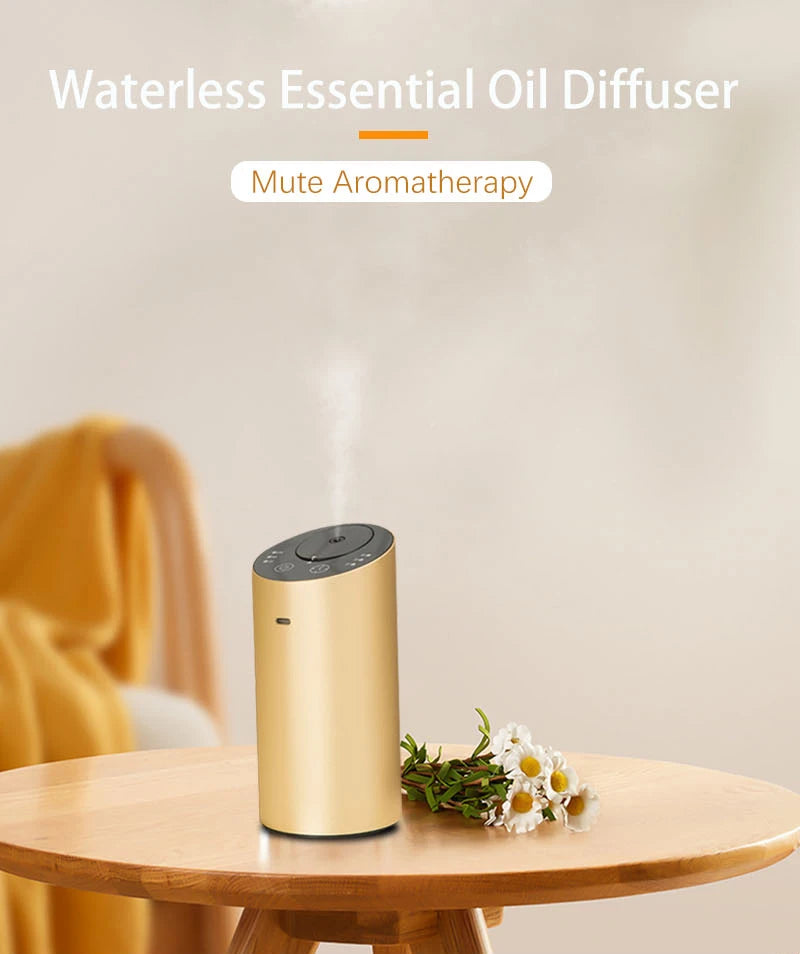 Wireless Car Aroma Diffuser with 20ml Empty Essential Oil Bottle Rechargeable Fragrance Diffuser for Bedroom