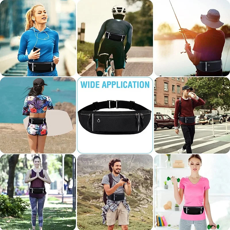 Professional Running Waist Bag Sports Belt Pouch Mobile Phone Case Men Women Hidden Pouch Gym SportsBags Running Belt Waist Pack