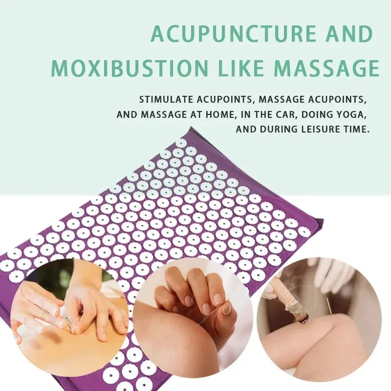 Yoga Massage Mat Acupressure Relieve Stress Back Cushion Massage Yoga Mat Back Pain Relief Needle Pad With Pillow