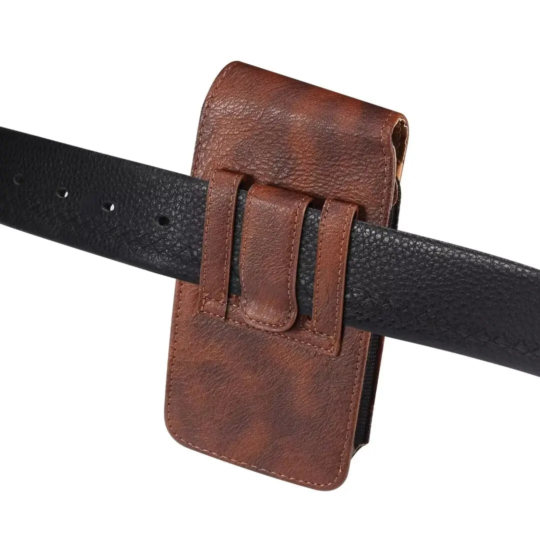 New Oxford Cloth Waist Leather Belt Clip Holster Case Phone Pouch Bag with Cowhide Pattern for 5.2-7.0" iPhone,Samsung,Cellphone
