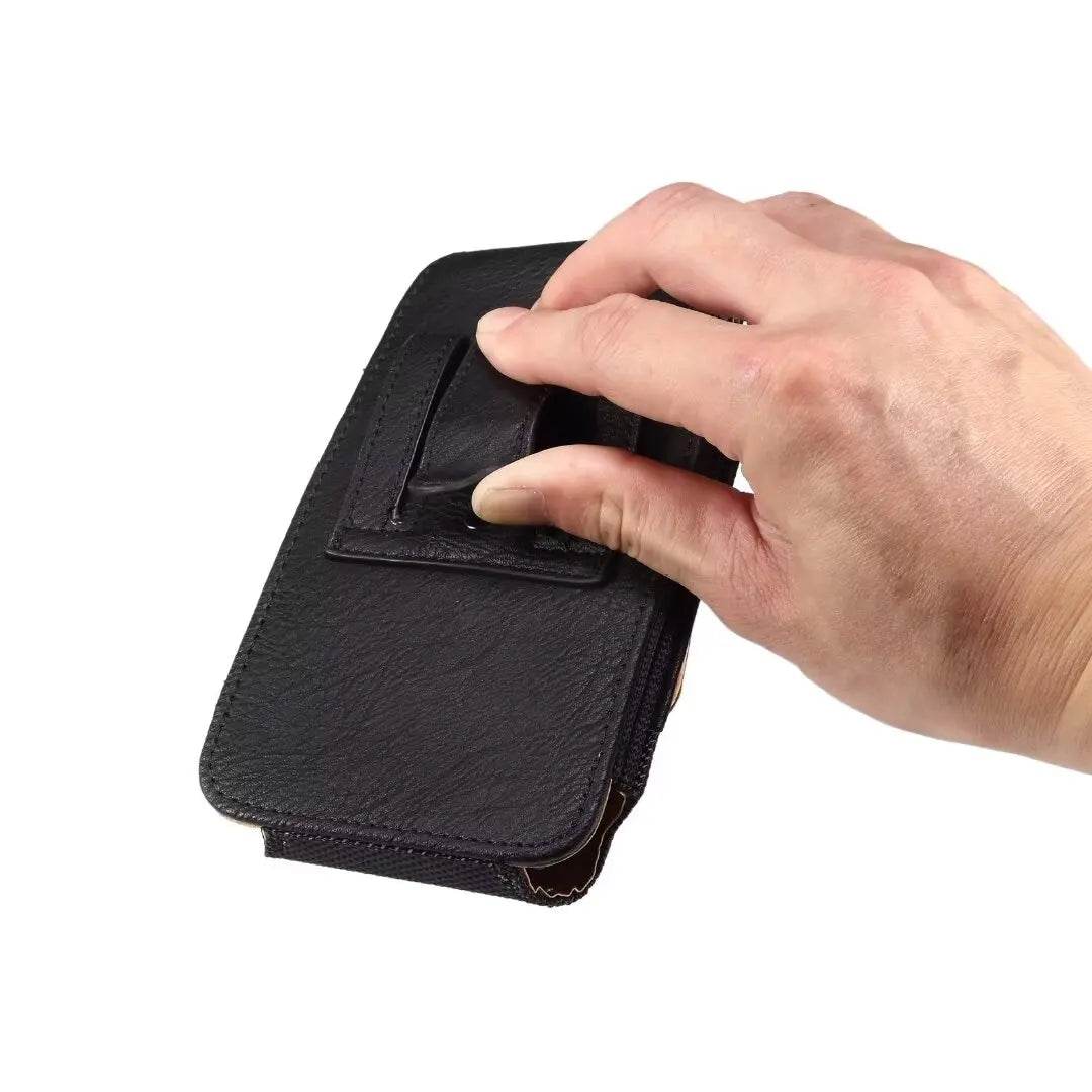 New Oxford Cloth Waist Leather Belt Clip Holster Case Phone Pouch Bag with Cowhide Pattern for 5.2-7.0" iPhone,Samsung,Cellphone
