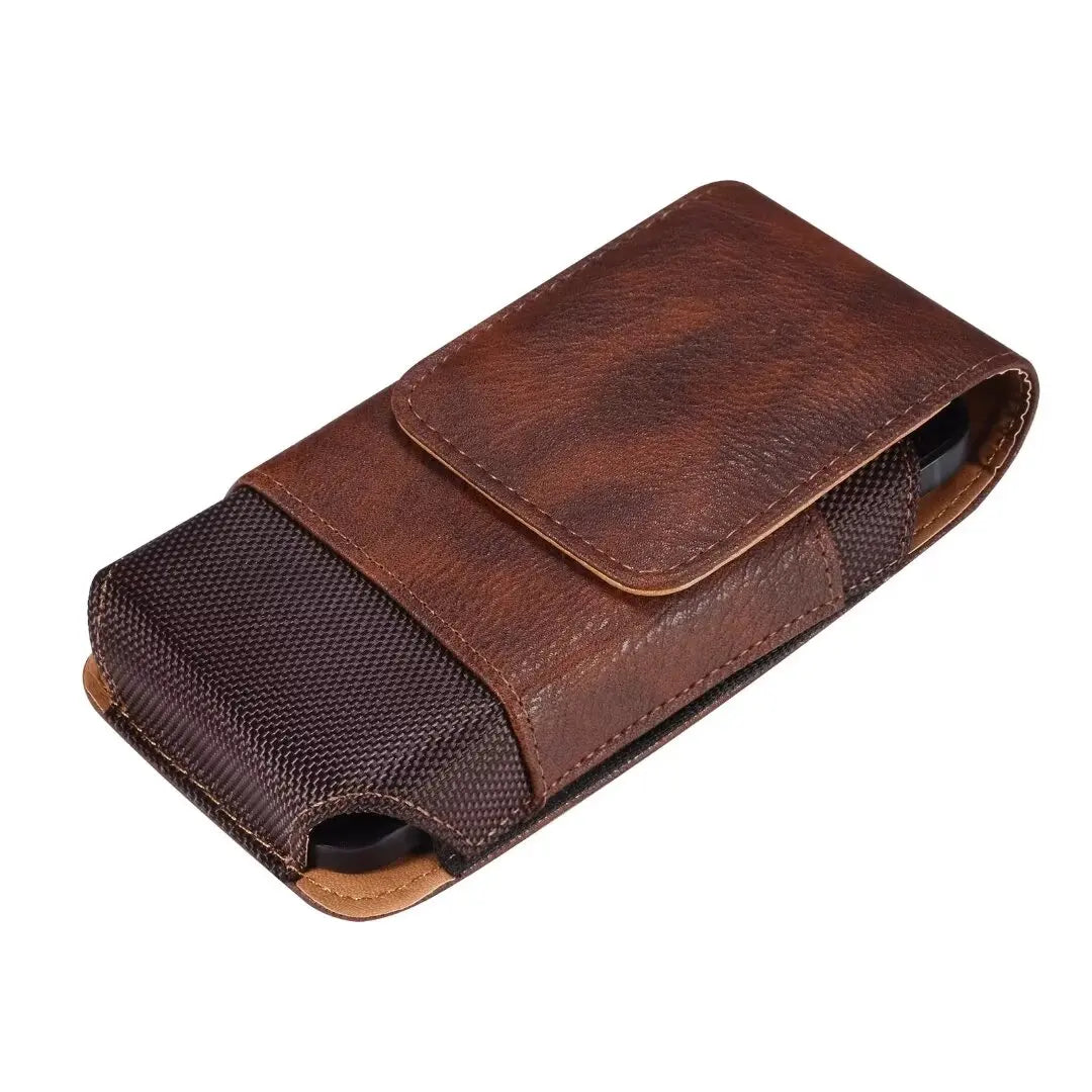 New Oxford Cloth Waist Leather Belt Clip Holster Case Phone Pouch Bag with Cowhide Pattern for 5.2-7.0" iPhone,Samsung,Cellphone