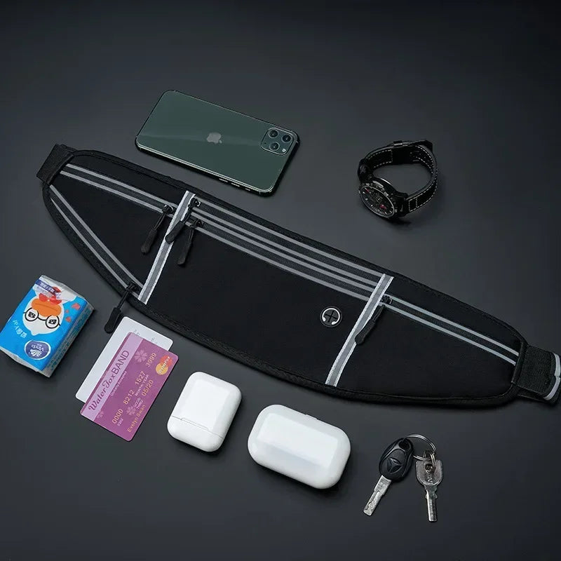 Professional Running Waist Bag Sports Belt Pouch Mobile Phone Case Men Women Hidden Pouch Gym SportsBags Running Belt Waist Pack