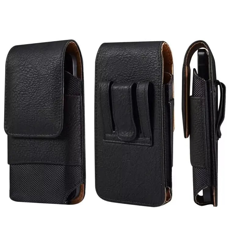 New Oxford Cloth Waist Leather Belt Clip Holster Case Phone Pouch Bag with Cowhide Pattern for 5.2-7.0" iPhone,Samsung,Cellphone