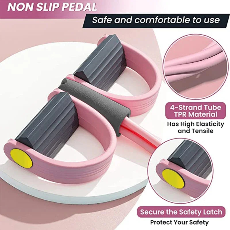 Resistance Bands 4-Tube Yoga Pedal Puller Resistance Band