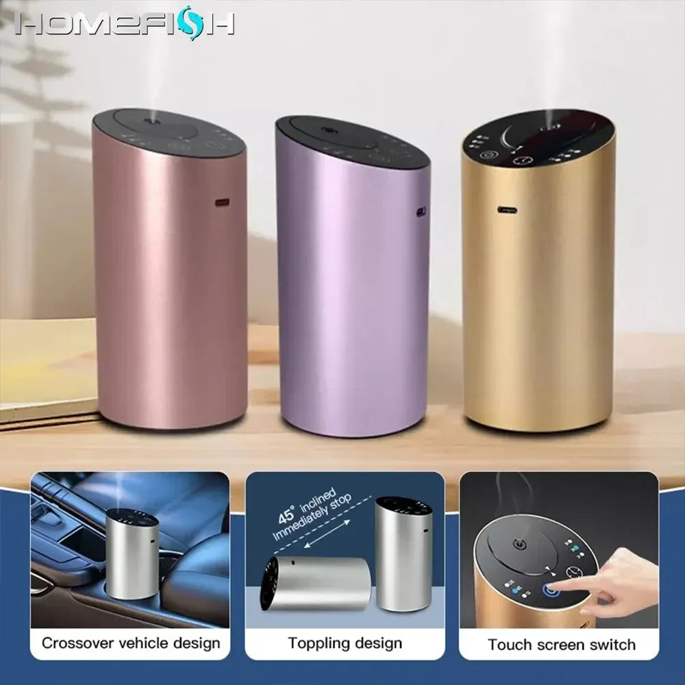 Wireless Car Aroma Diffuser with 20ml Empty Essential Oil Bottle Rechargeable Fragrance Diffuser for Bedroom