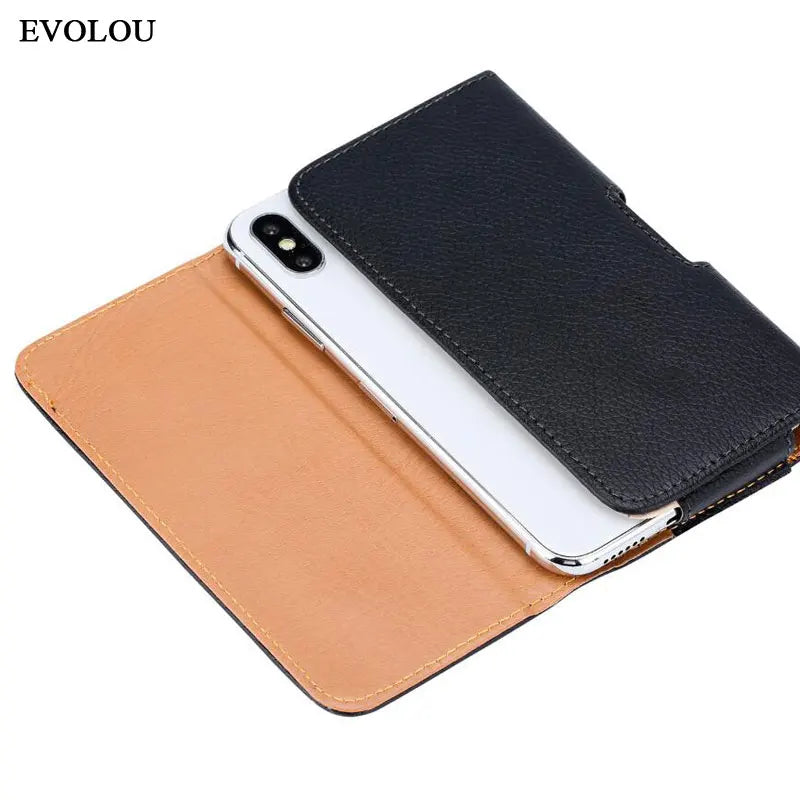 Universal Leather Belt Clip Pouch For iphone 15 Pro Max 14 Plus Waist Bag Magnetic Vertical Phone Case For iphone 13 12 11 XR XS