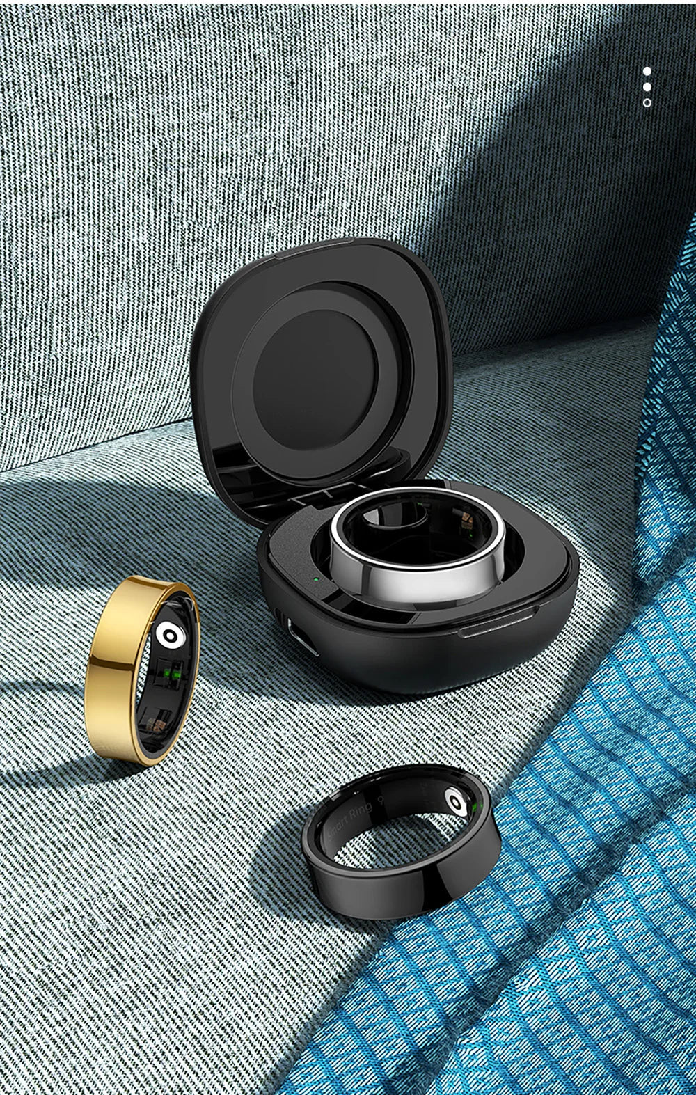 Smart Ring Men Women with Charging Case,