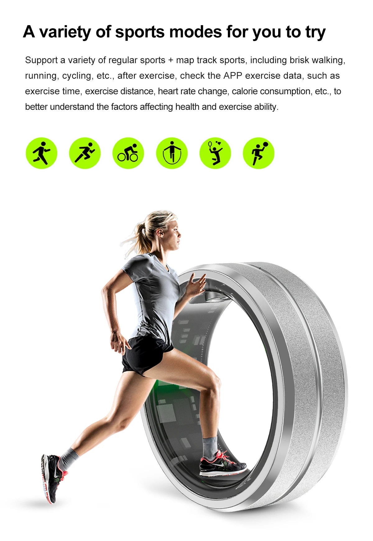Smart Ring For Men Women Heart Rate Blood Oxygen Monitoring