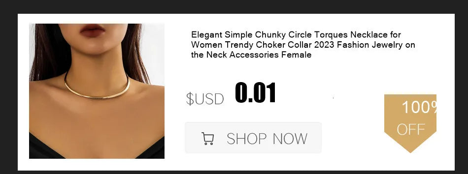 Elegant Simple Chunky Circle Torques Necklace for Women Trendy Choker Collar Fashion Jewelry on the Neck Accessories Female