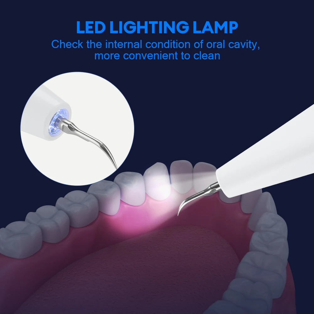 Ultrasonic Dental Calculus Remover Teeth Plaque Scaler Tartar Eliminator Stains Cleaner Electric Dental Tooth Stone Remover