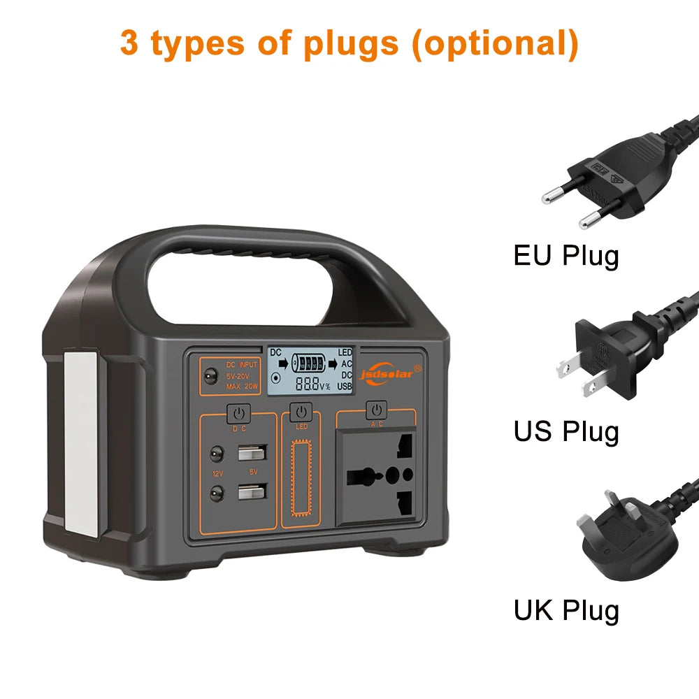 100W 24000mAh Portable Power Station 220V/110V Power Bank 76.8Wh Solar Power Generator LiFePO4 Outdoor Energy For Camping Travel